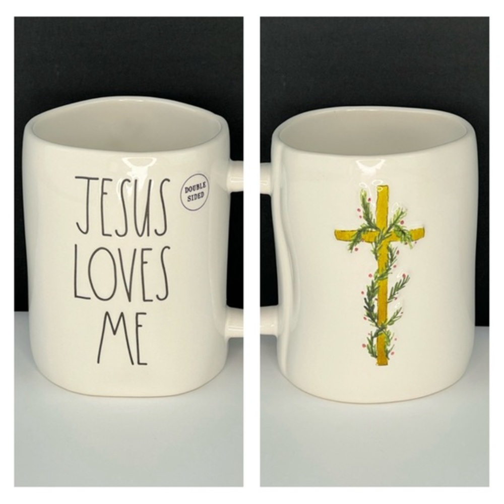 Rae Dunn - ‘Jesus Loves Me’ ceramic mug. NWT Firm! Last one!